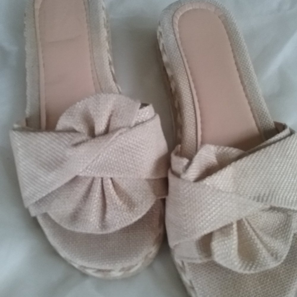 Beige flats